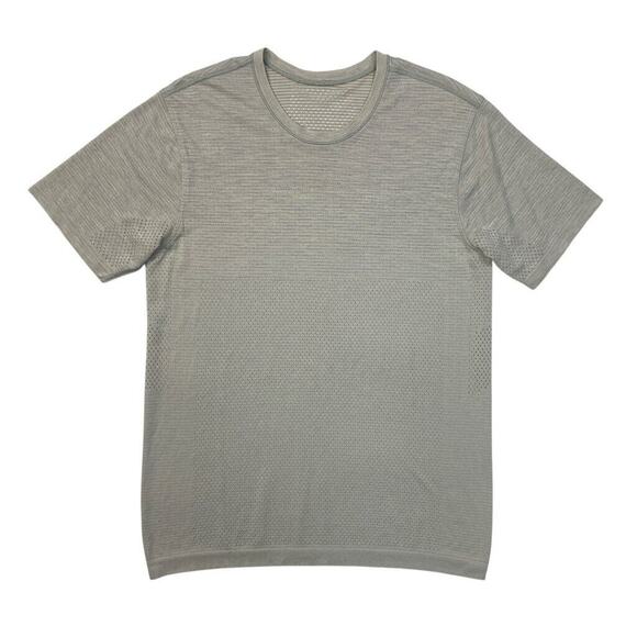 Lululemon T Shirt Mens M Medium Stone Perforated Breatheable Running Training - Picture 1 of 12
